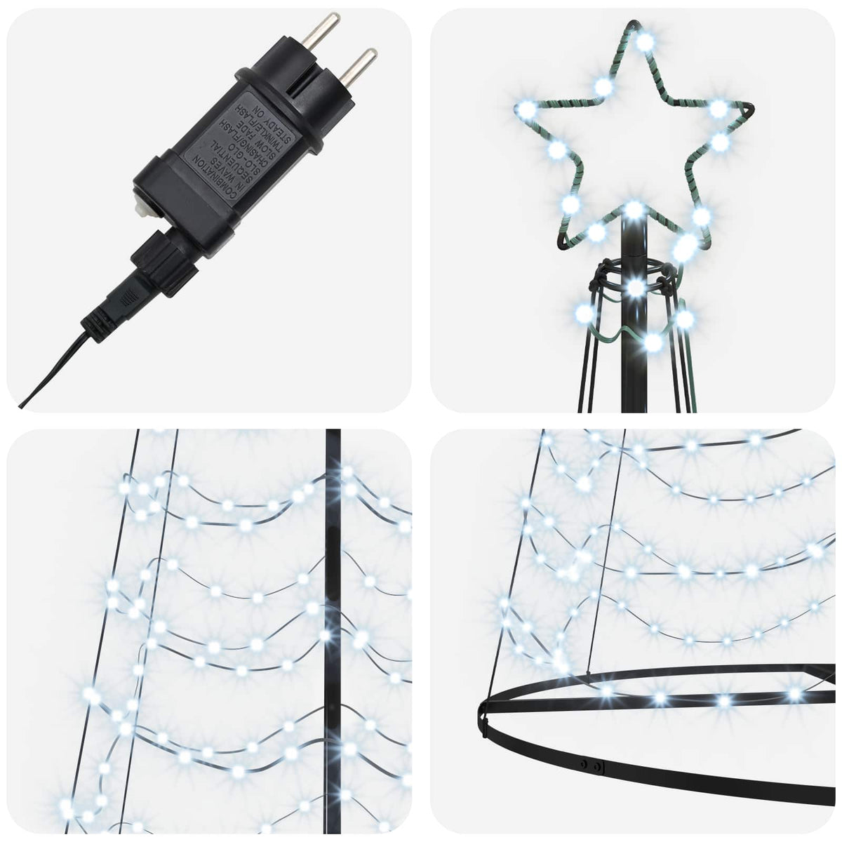 LED Spiral Christmas Tree with Base EKENAS 400 cm 588 LEDs