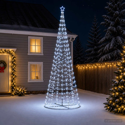 LED Spiral Christmas Tree with Base EKENAS 400 cm 588 LEDs