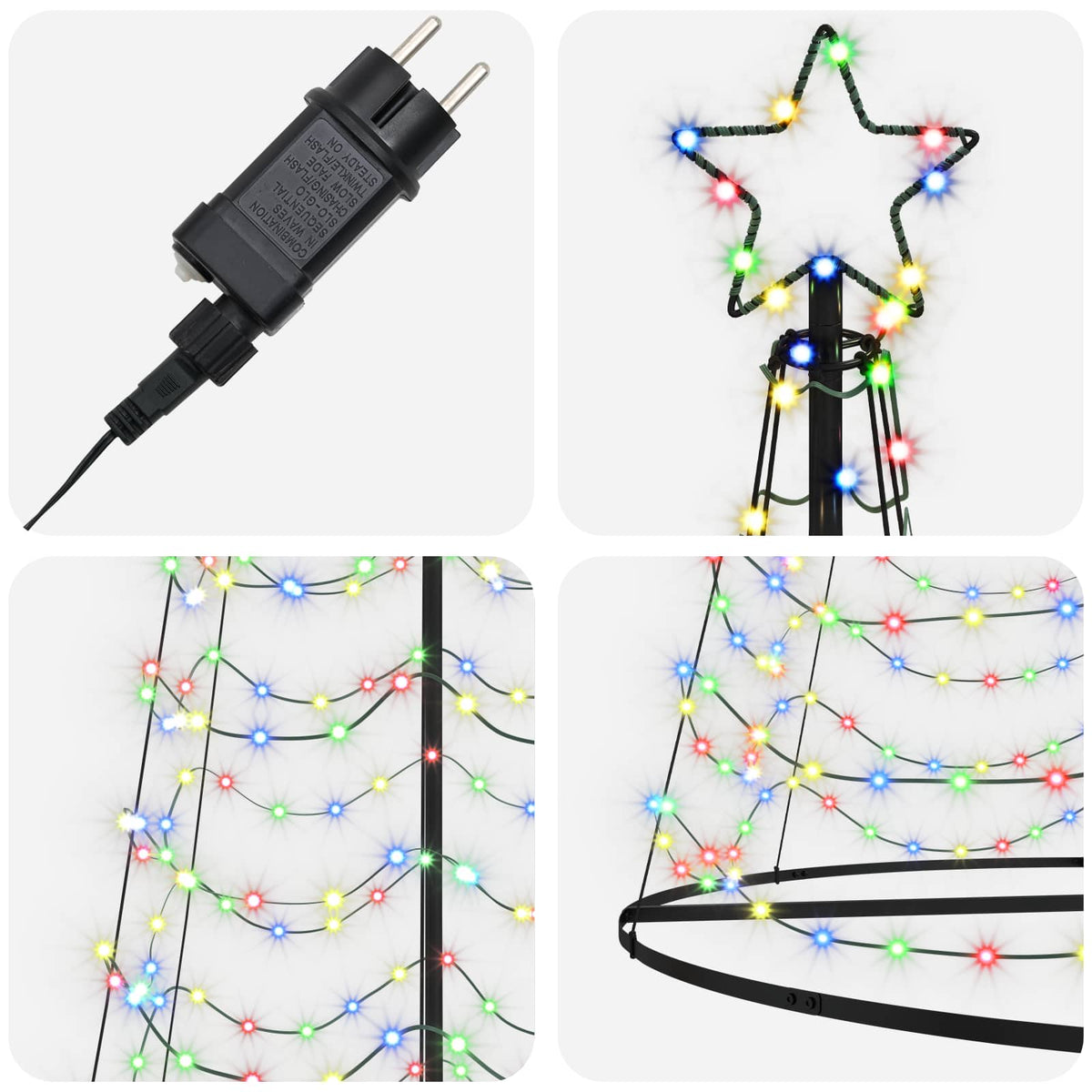 LED Spiral Christmas Tree with Base EKENAS 400 cm 588 LEDs