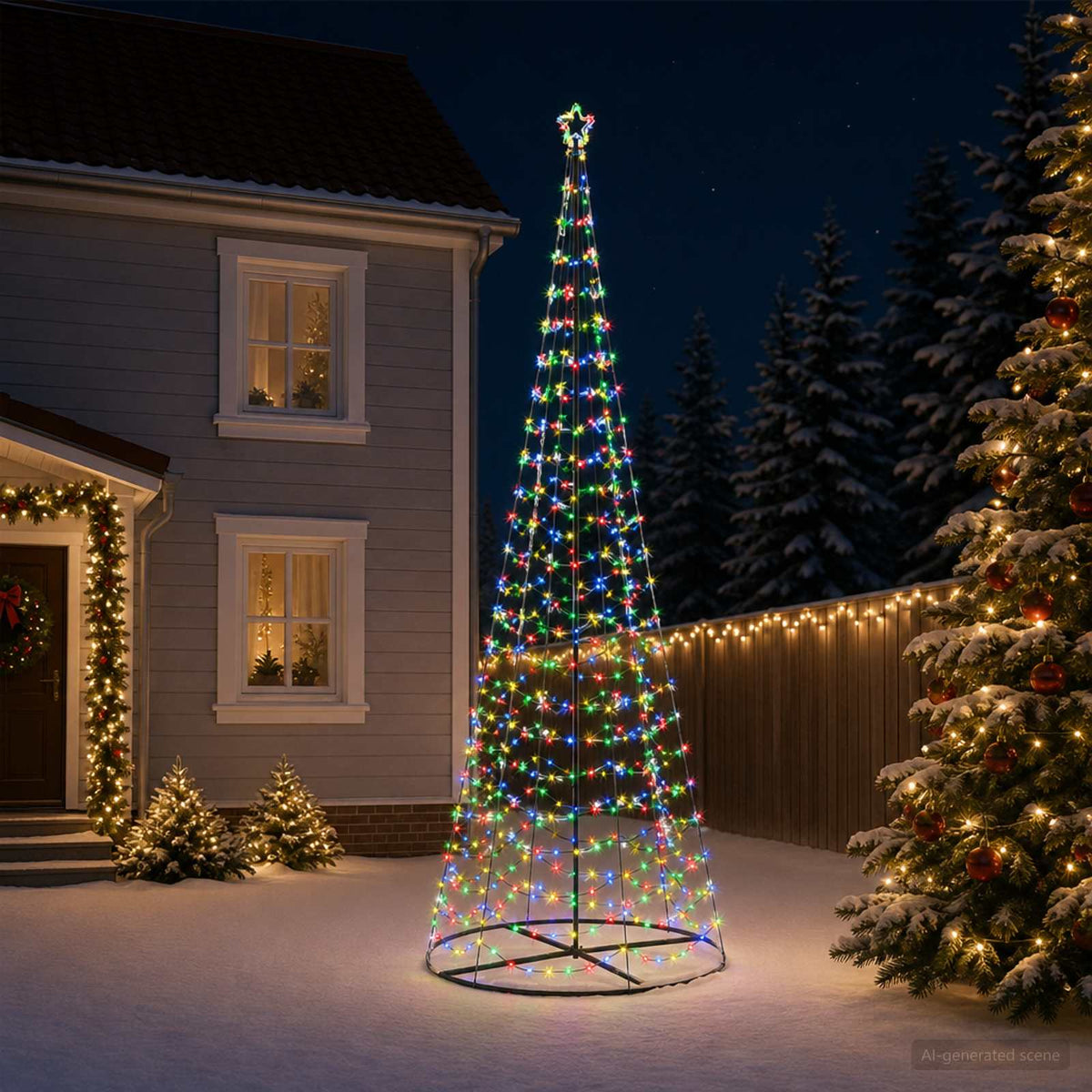 LED Spiral Christmas Tree with Base EKENAS 400 cm 588 LEDs