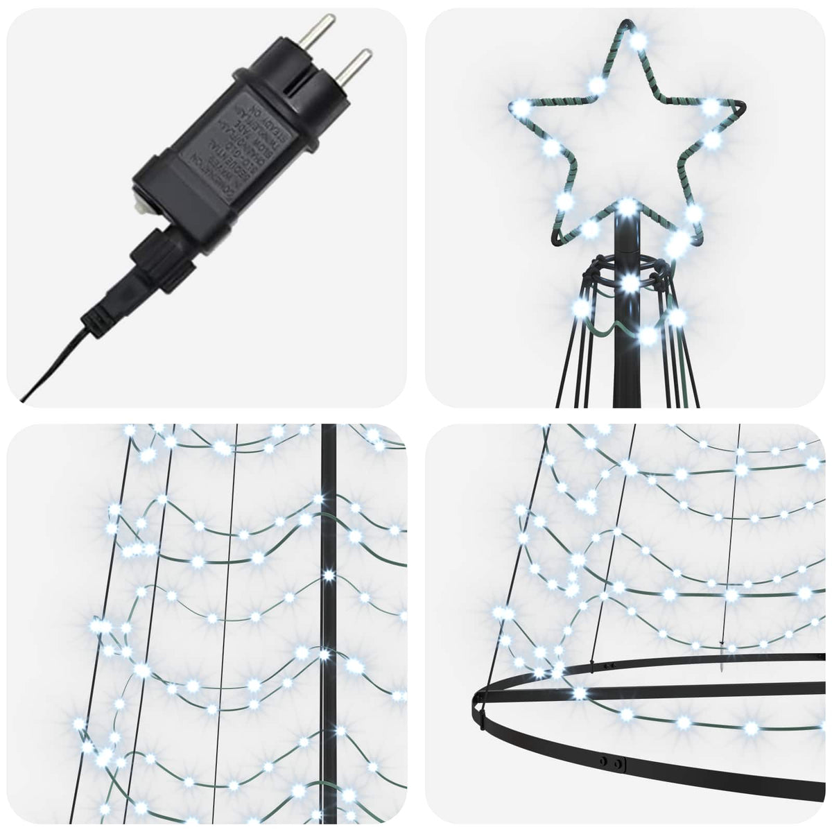 LED Spiral Christmas Tree with Base EKENAS 500 cm 868 LEDs