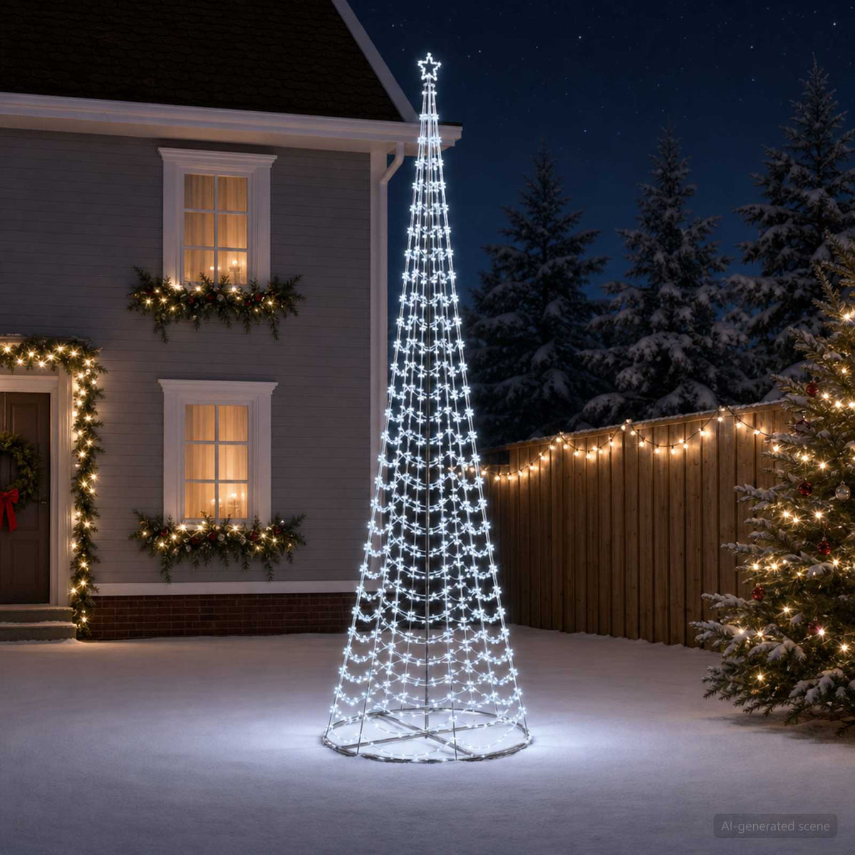 LED Spiral Christmas Tree with Base EKENAS 500 cm 868 LEDs