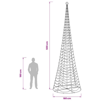 LED Spiral Christmas Tree with Base EKENAS 500 cm 868 LEDs