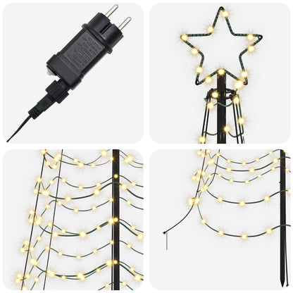 LED Spiral Christmas Tree with Spike EKENAS 250 cm 370 LEDs
