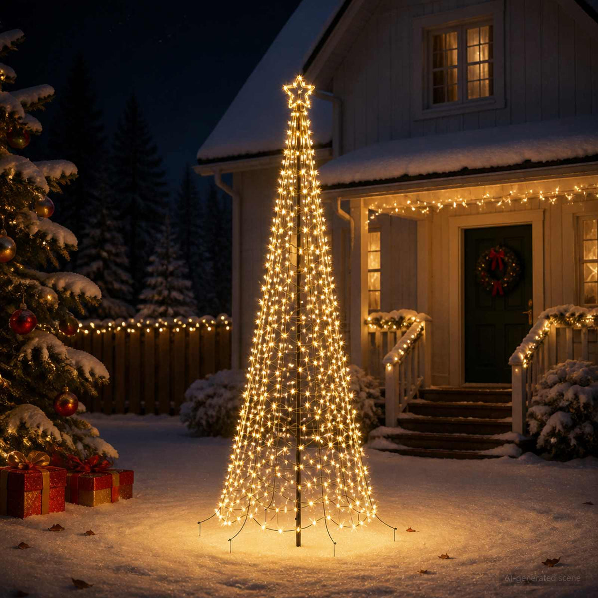 LED Spiral Christmas Tree with Spike EKENAS 250 cm 370 LEDs
