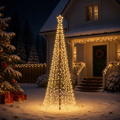 LED Spiral Christmas Tree with Spike EKENAS 250 cm 370 LEDs