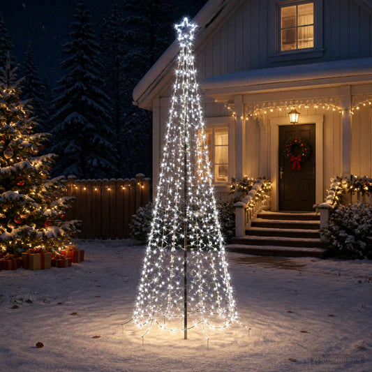 LED Spiral Christmas Tree with Spike EKENAS 250 cm 370 LEDs