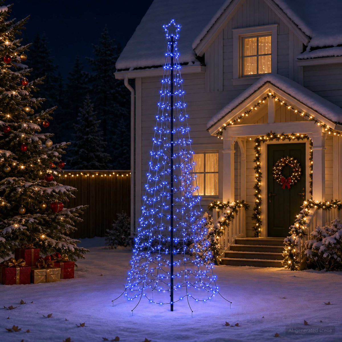 LED Spiral Christmas Tree with Spike EKENAS 250 cm 370 LEDs