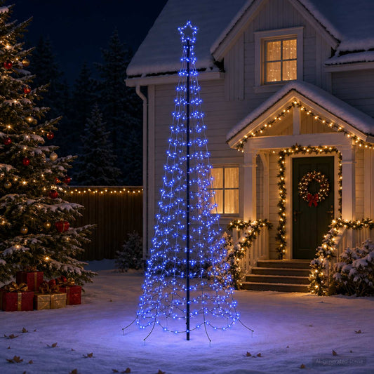 LED Spiral Christmas Tree with Spike EKENAS 250 cm 370 LEDs