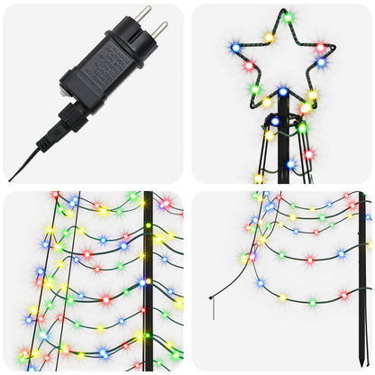 LED Spiral Christmas Tree with Spike EKENAS 250 cm 370 LEDs