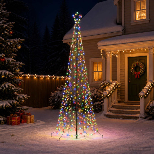 LED Spiral Christmas Tree with Spike EKENAS 250 cm 370 LEDs