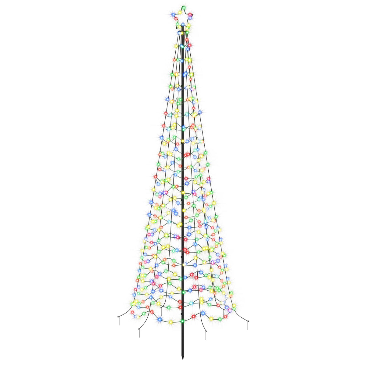 LED Spiral Christmas Tree with Spike EKENAS 250 cm 370 LEDs