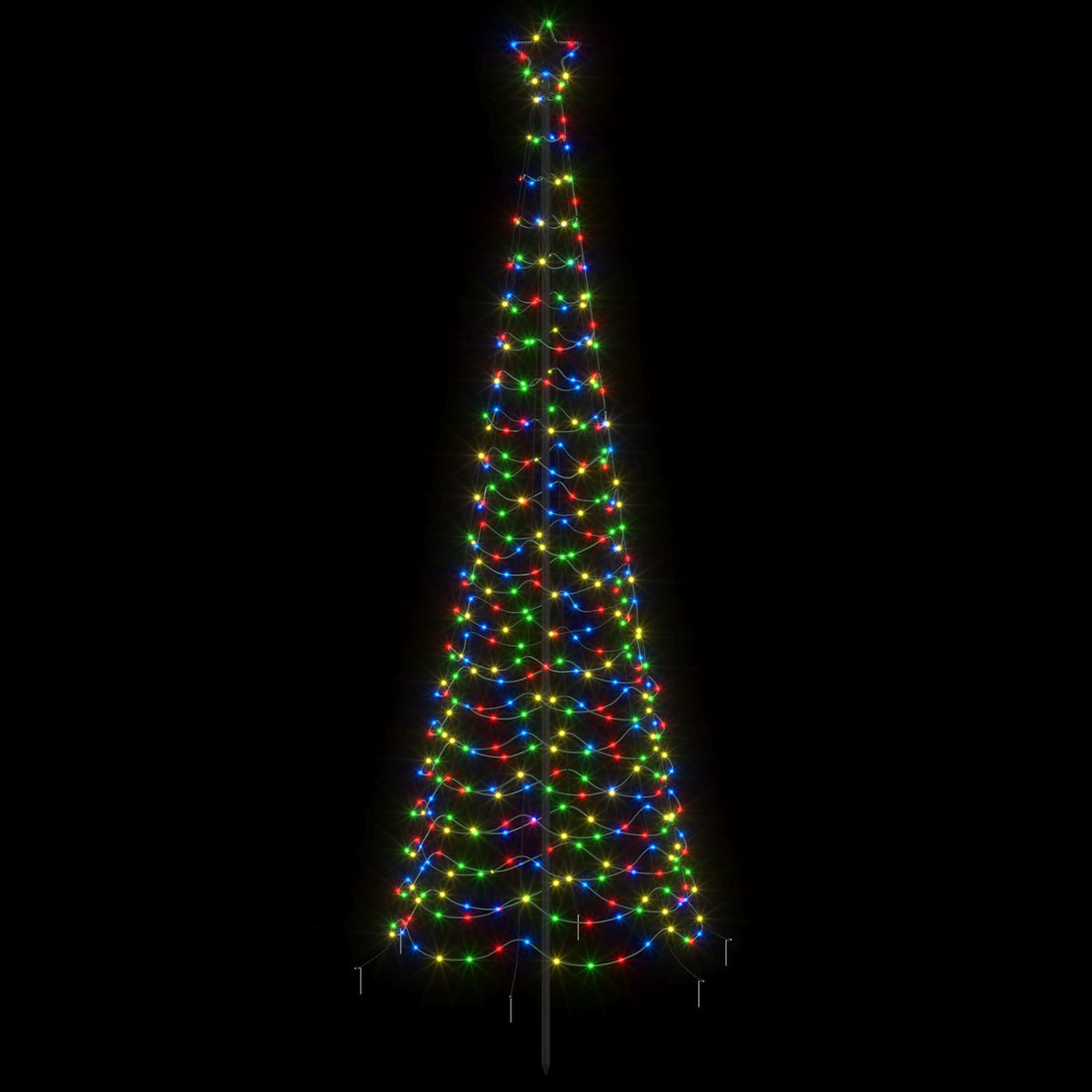 LED Spiral Christmas Tree with Spike EKENAS 250 cm 370 LEDs