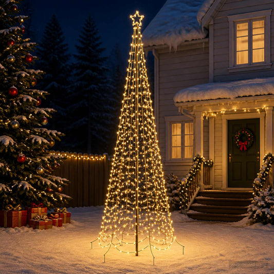 LED Spiral Christmas Tree with Spike EKENAS 300 cm 475 LEDs