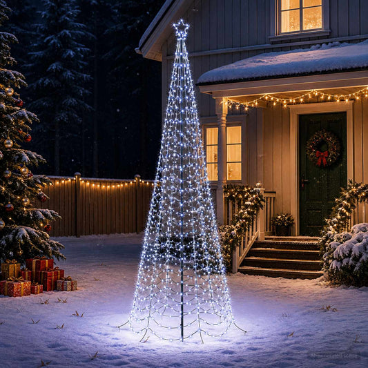 LED Spiral Christmas Tree with Spike EKENAS 300 cm 475 LEDs