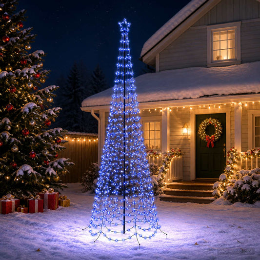 LED Spiral Christmas Tree with Spike EKENAS 300 cm 475 LEDs