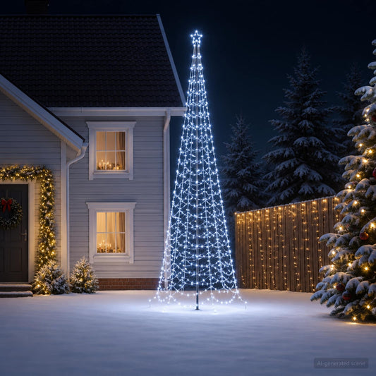 LED Spiral Christmas Tree with Spike EKENAS 400 cm 588 LEDs
