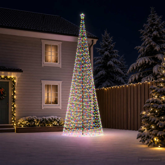 LED Spiral Christmas Tree with Spike EKENAS 400 cm 588 LEDs
