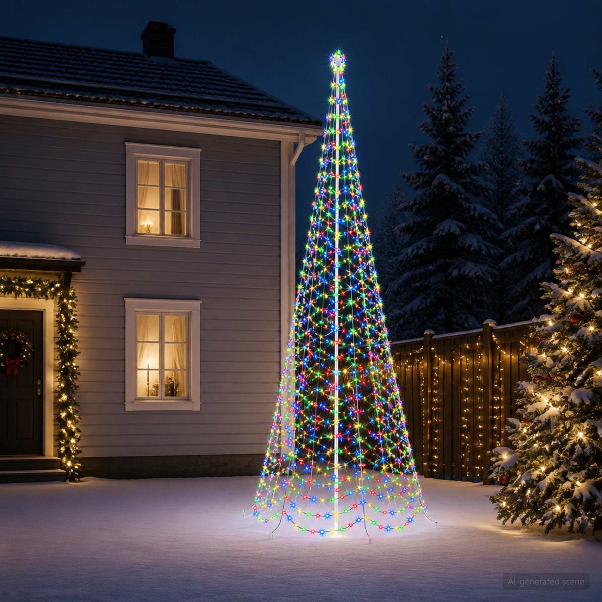 LED Spiral Christmas Tree with Spike EKENAS 500 cm 868 LEDs
