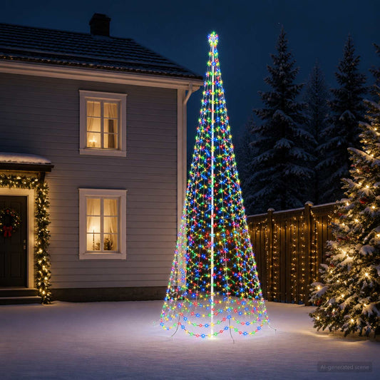 LED Spiral Christmas Tree with Spike EKENAS 500 cm 868 LEDs