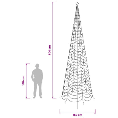 LED Spiral Christmas Tree with Spike EKENAS 500 cm 868 LEDs
