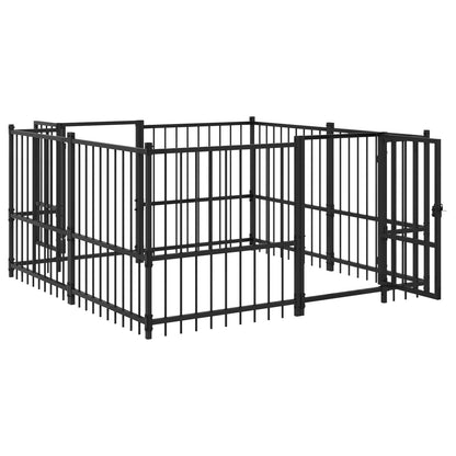 Outdoor Dog Playpen Black 192 x 192 x 100 cm Steel