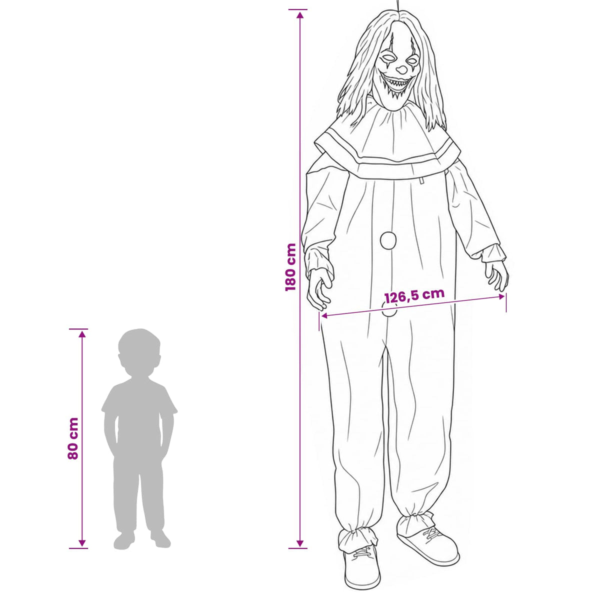 Halloween Scary Clown SPOOKA Yellow and Blue 126.5 x 180 cm