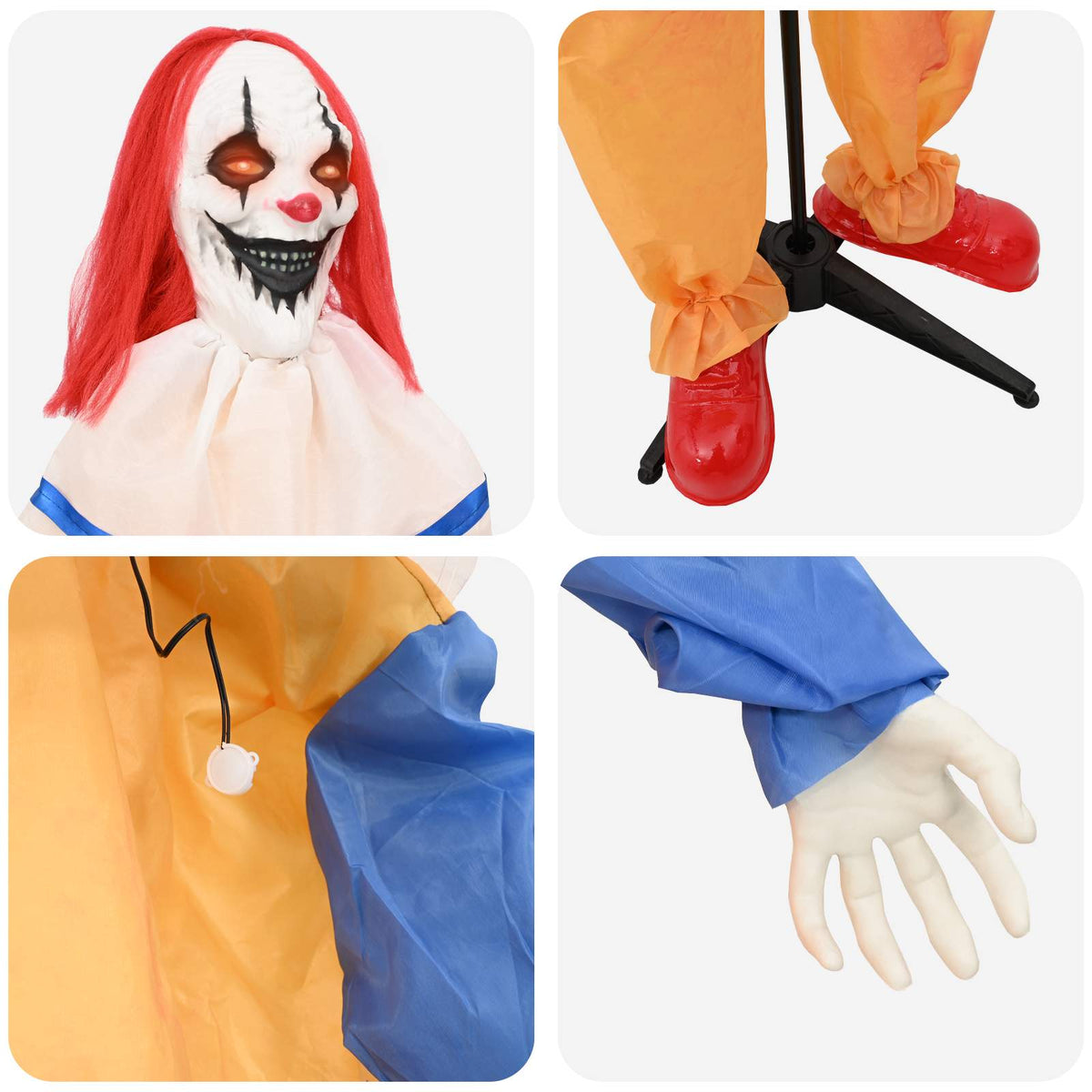 Halloween Scary Clown SPOOKA Yellow and Blue 126.5 x 180 cm