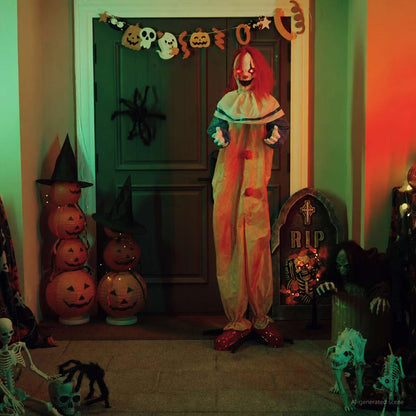 Halloween Scary Clown SPOOKA Yellow and Blue 126.5 x 180 cm