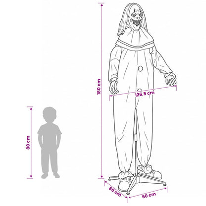 Halloween Scary Clown SPOOKA Yellow and Blue 126.5 x 180 cm