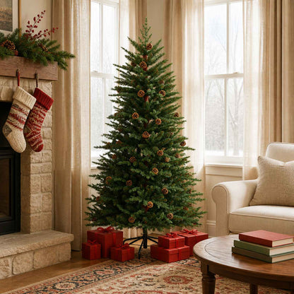 Artificial Hinged Christmas Tree 120 cm steel Green
