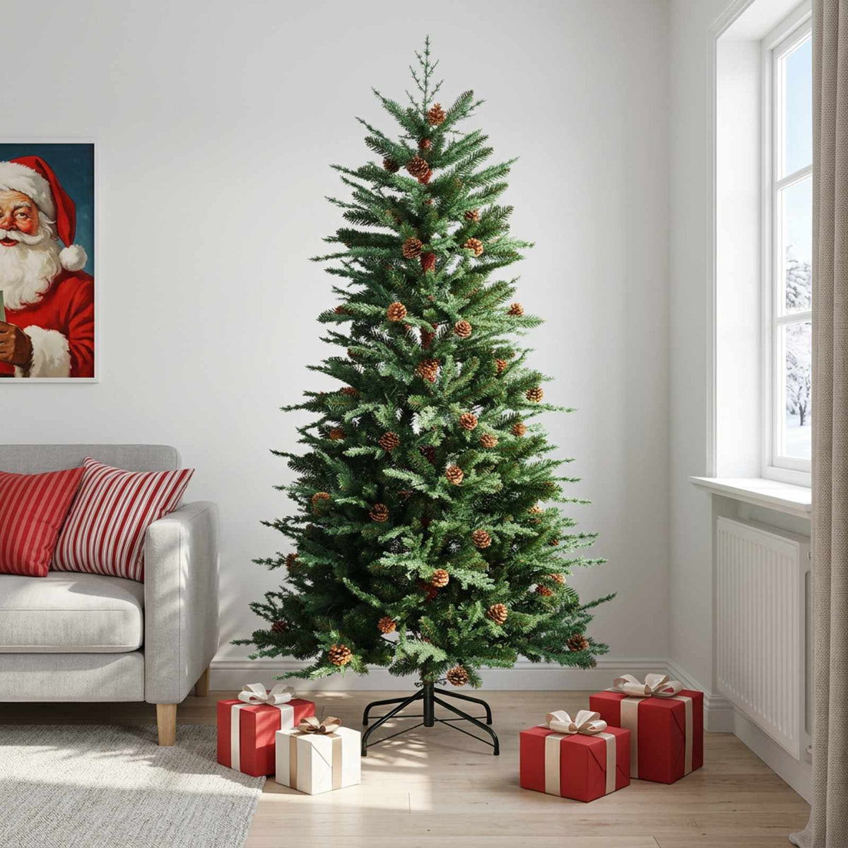 Artificial Hinged Christmas Tree 240 cm steel Green