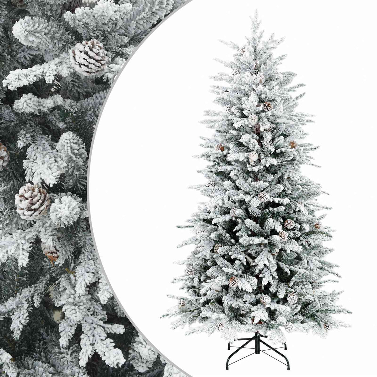 Artificial Hinged Christmas Tree 240 cm steel Green and White