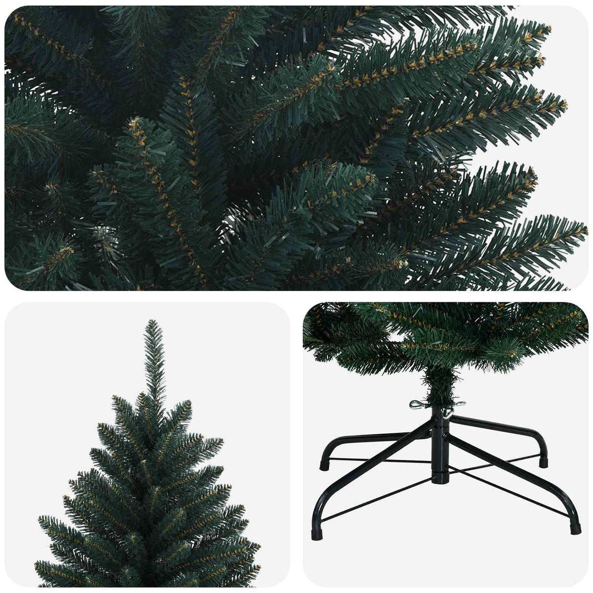 Artificial Hinged Christmas Tree 180 cm PVC Dark Green