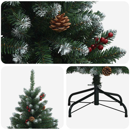 Artificial Hinged Christmas Tree 150 cm PVC Green and White