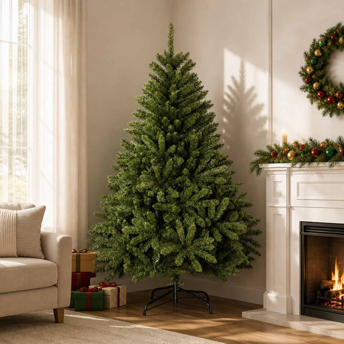 Artificial Hinged Christmas Tree 180 cm PVC Light Green