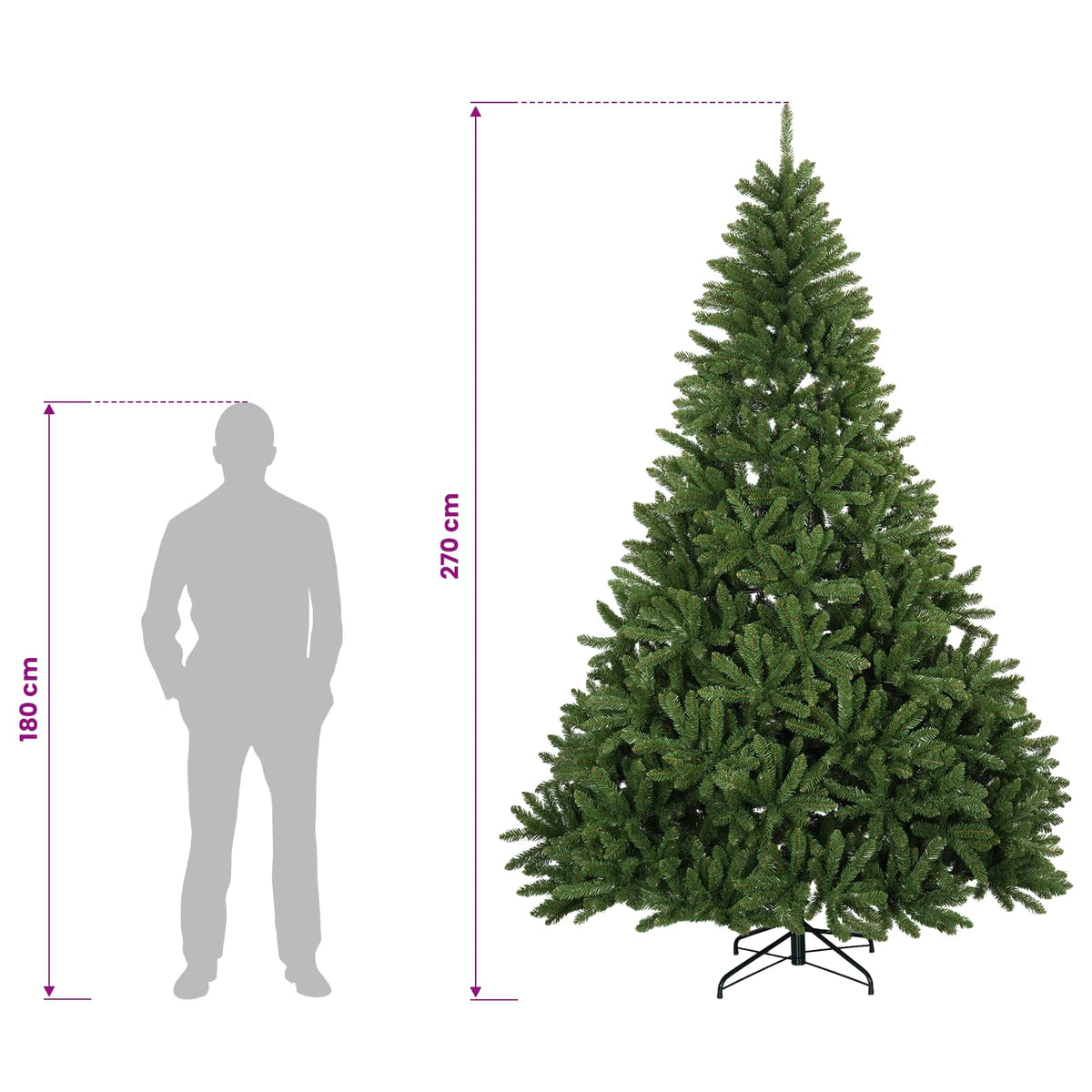 Artificial Hinged Christmas Tree 270 cm PVC Light Green