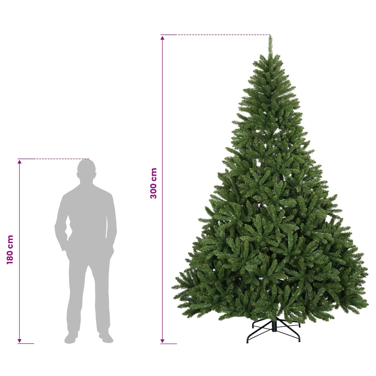 Artificial Hinged Christmas Tree 300 cm PVC Light Green