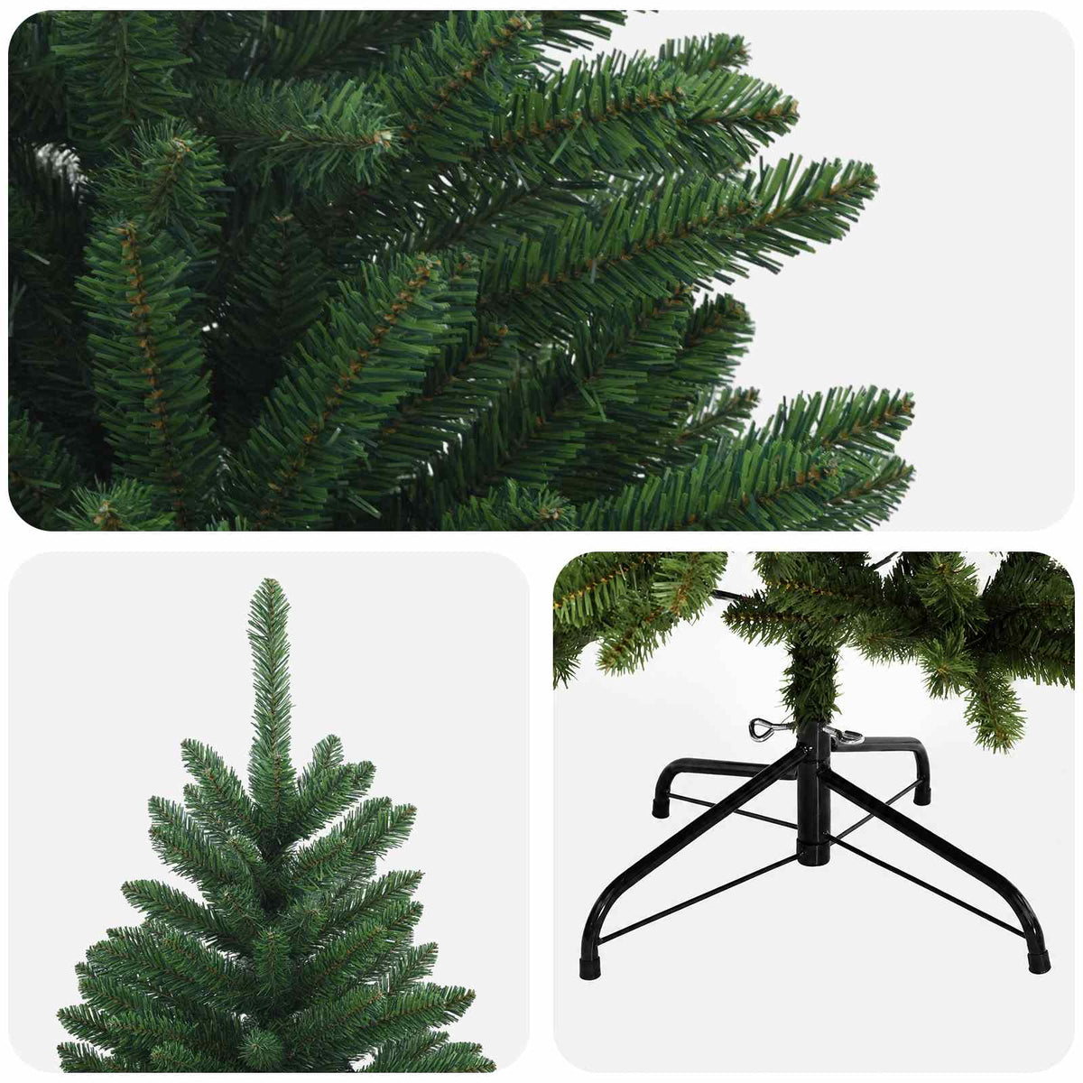 Artificial Hinged Christmas Tree 180 cm PVC Medium Green