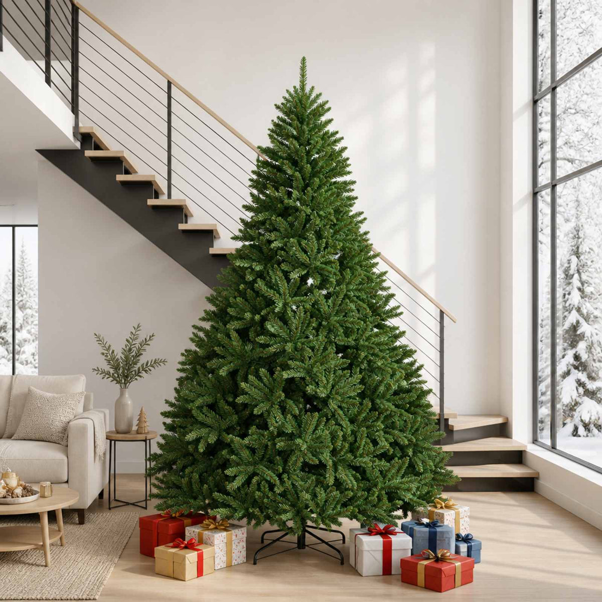 Artificial Hinged Christmas Tree 270 cm PVC Medium Green
