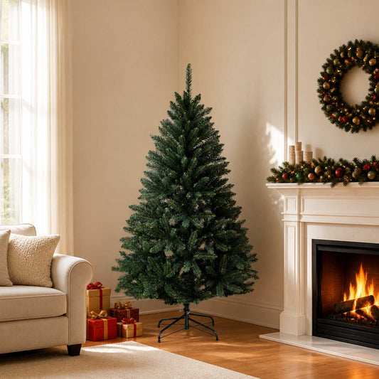 Artificial Hinged Christmas Tree 150 cm PVC Dark Green