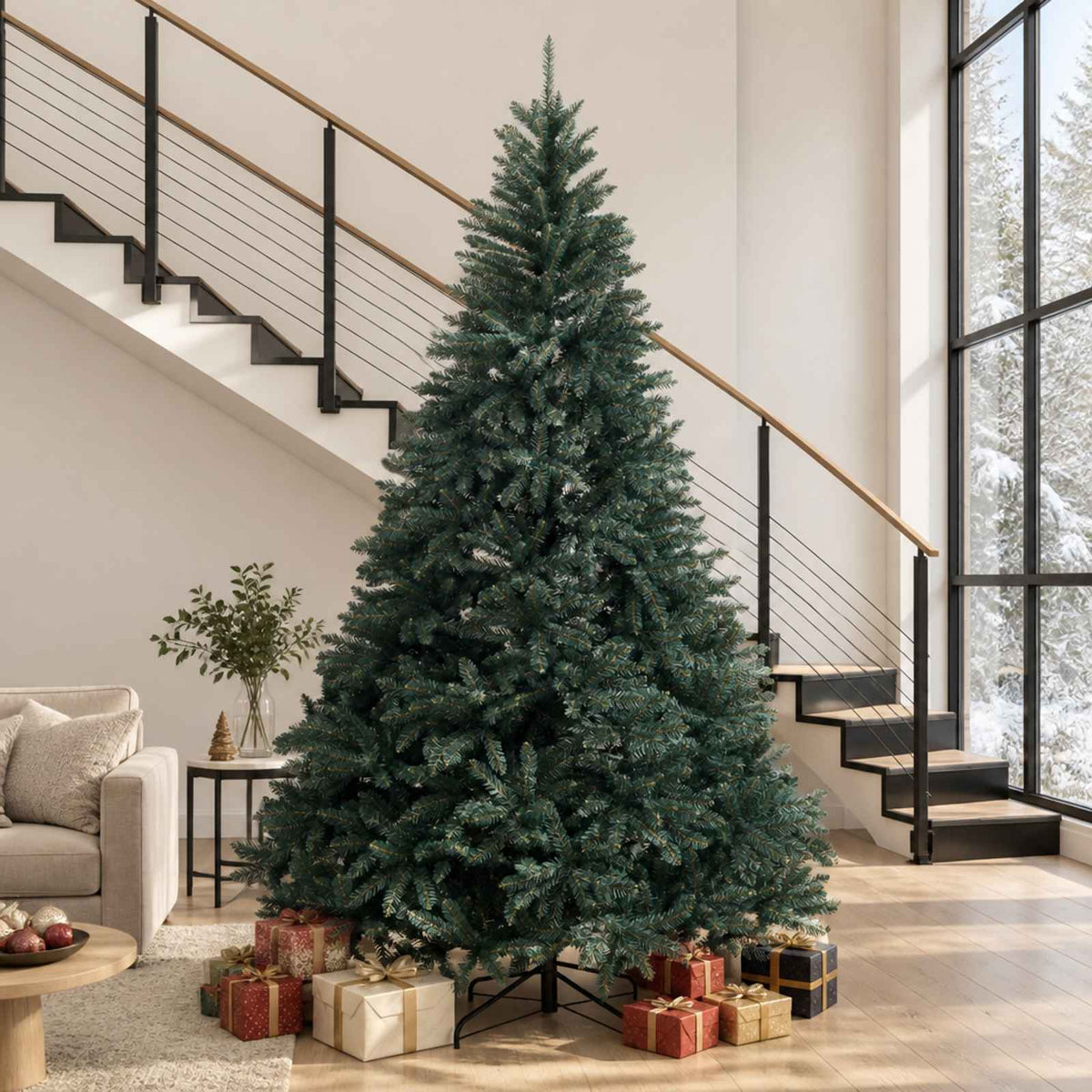Artificial Hinged Christmas Tree 300 cm PVC Dark Green