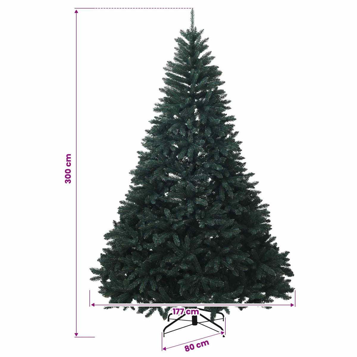 Artificial Hinged Christmas Tree 300 cm PVC Dark Green