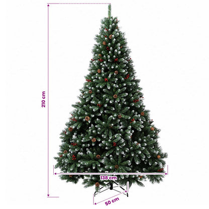 Artificial Hinged Christmas Tree 210 cm steel