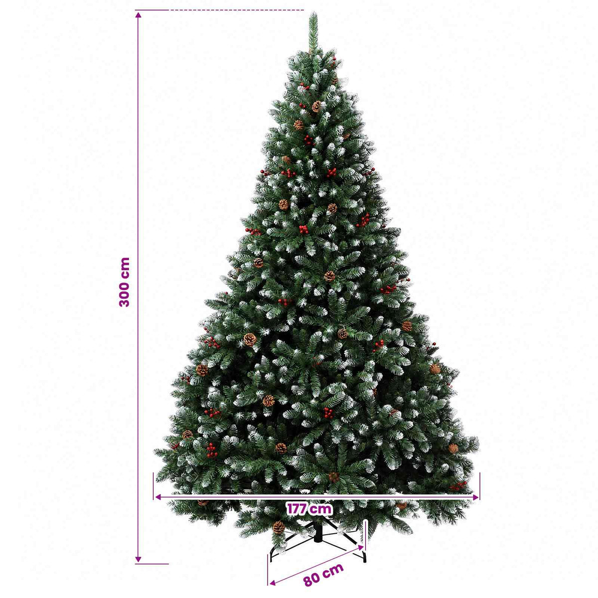 Artificial Hinged Christmas Tree 300 cm steel