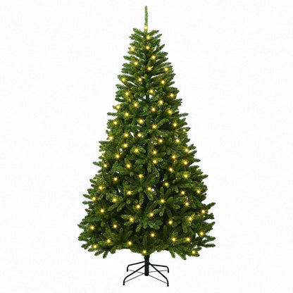 Artificial Hinged Christmas Tree 210 cm 400 LEDs Warm White PVC