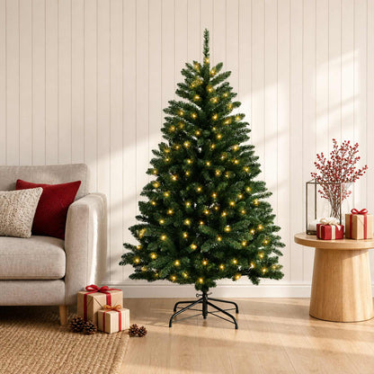 Artificial Hinged Christmas Tree 180 cm 300 LEDs Warm White