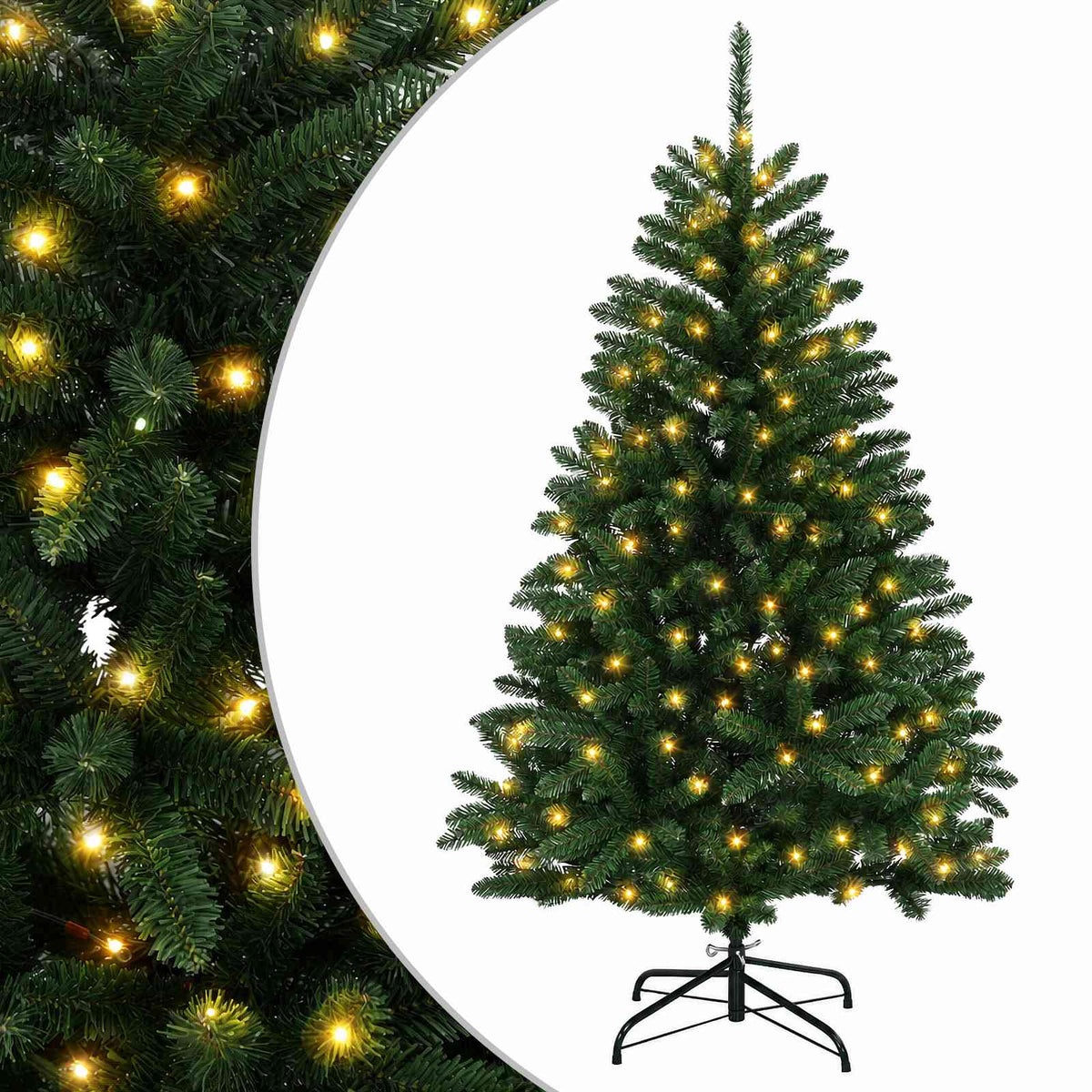 Artificial Hinged Christmas Tree 180 cm 300 LEDs Warm White