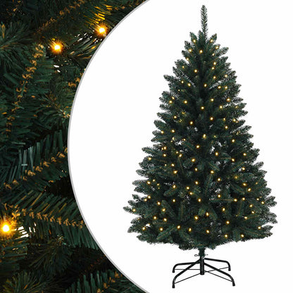 Artificial Hinged Christmas Tree 180 cm 300 LEDs Warm White PVC