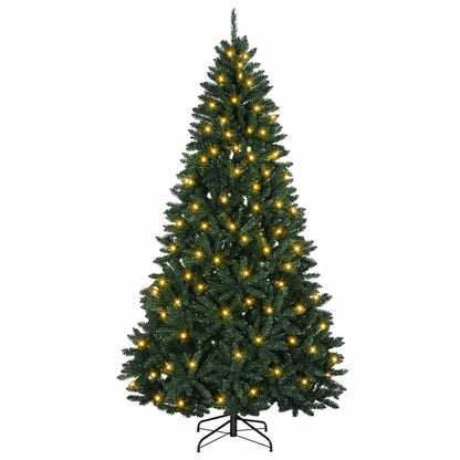 Artificial Hinged Christmas Tree 210 cm 400 LEDs Warm White PVC